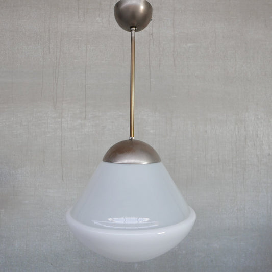 Antique German Opaline Pendant Light by Kandem