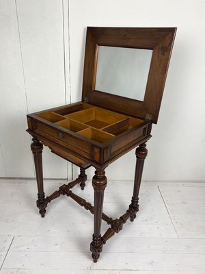 Antique German Walnut Sewing Table-WZZ-826371