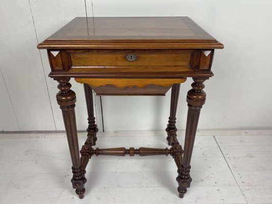 Antique German Walnut Sewing Table-WZZ-826371