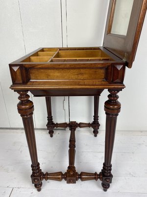 Antique German Walnut Sewing Table-WZZ-826371