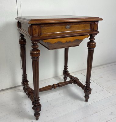 Antique German Walnut Sewing Table-WZZ-826371