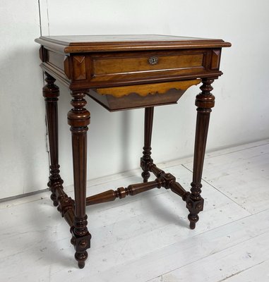 Antique German Walnut Sewing Table-WZZ-826371