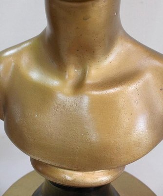 Antique Gilded Plaster Twisted Column and Bust of a Girl-RVK-729882