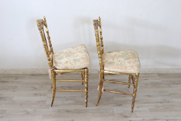 Antique Gilded Wood Chairs from Chiavari, Set of 2-DCO-1389723