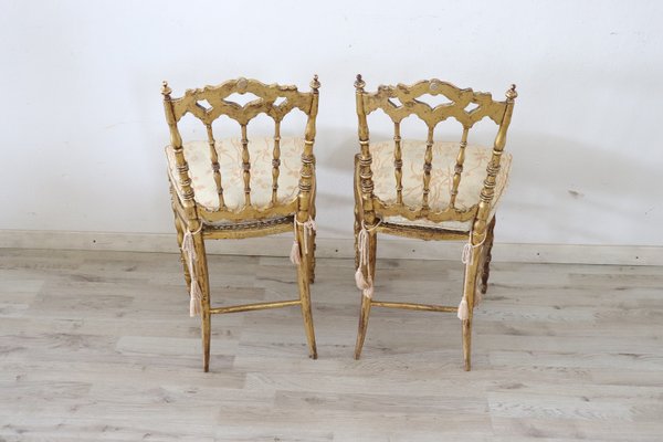 Antique Gilded Wood Chairs from Chiavari, Set of 2-DCO-1389723