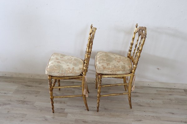 Antique Gilded Wood Chairs from Chiavari, Set of 2-DCO-1389723