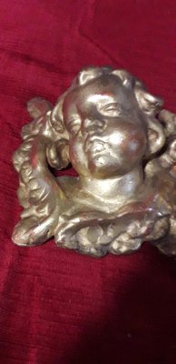 Antique Gilded Wooden Angel Sculpture-AKA-1785444