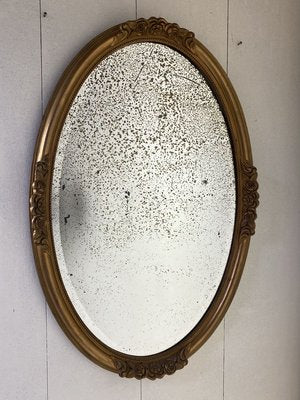 Antique Gilt and Mercury Plate Oval Mirror-WZZ-853133