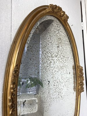 Antique Gilt and Mercury Plate Oval Mirror-WZZ-853133