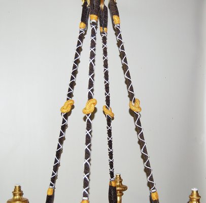 Antique Gilt Bronze and Alabaster Chandelier-AWH-580636