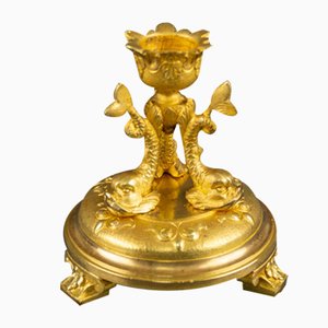 Antique Gilt Bronze Candleholder-KEG-864298