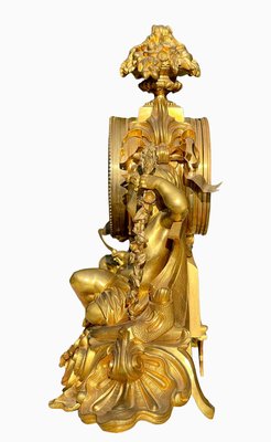 Antique Gilt Bronze Clock with Puttis-NEV-2017104