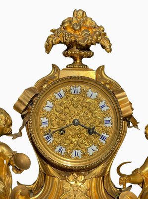 Antique Gilt Bronze Clock with Puttis-NEV-2017104