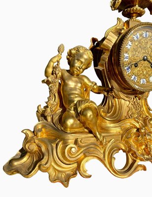 Antique Gilt Bronze Clock with Puttis-NEV-2017104