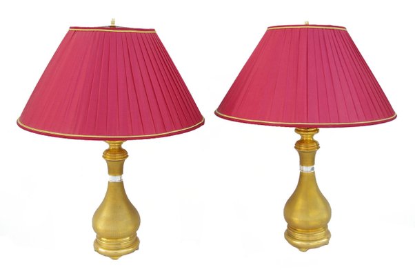 Antique Gilt Bronze Lamps from Maison Gagneau, 1890s, Set of 2-CEJ-488408