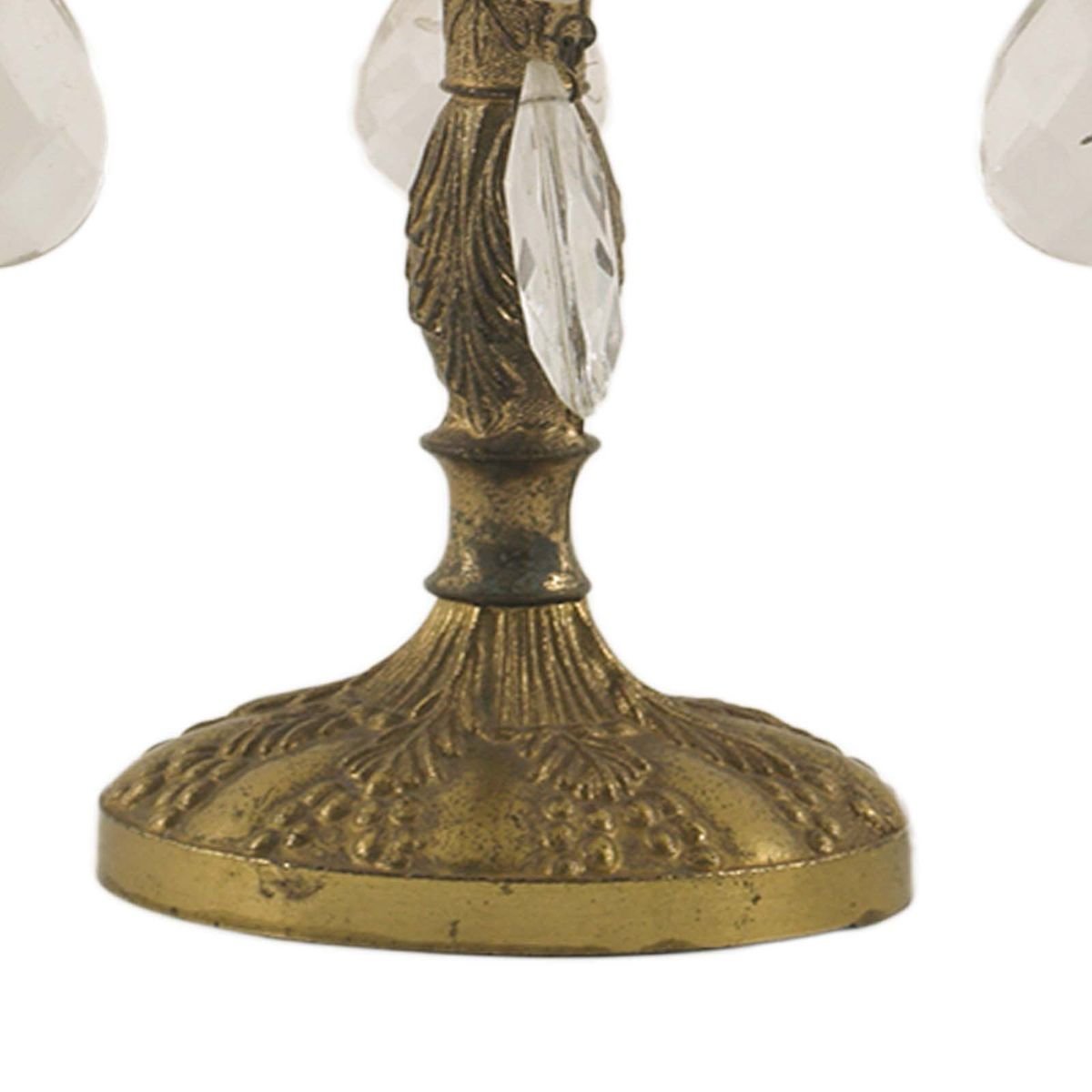 Antique Gilt Bronze Lamps with Swarovski Crystal Pendants from Liberty, Set of 2