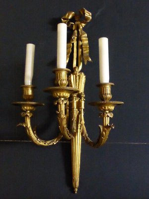 Antique Gilt Bronze Sconces, Set of 2-WSV-682020