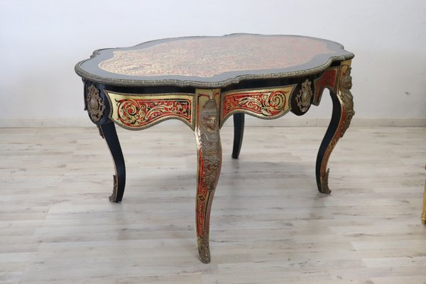 Antique Gilt Bronze Writing Desk with Inlay Wood, 1880s-DCO-1273725