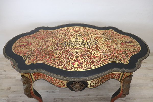 Antique Gilt Bronze Writing Desk with Inlay Wood, 1880s-DCO-1273725