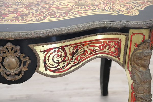 Antique Gilt Bronze Writing Desk with Inlay Wood, 1880s-DCO-1273725