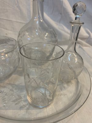 Antique Glass Tableware Set, Set of 5-BZK-571198