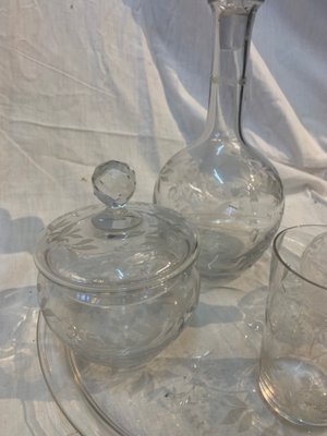 Antique Glass Tableware Set, Set of 5-BZK-571198