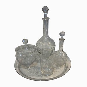 Antique Glass Tableware Set, Set of 5-BZK-571198