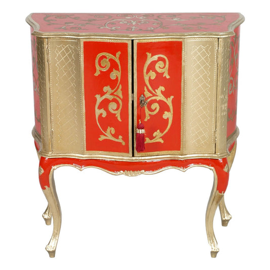 Antique Gold Leaf & Red Lacquer Sideboard from Fratelli Ugolini