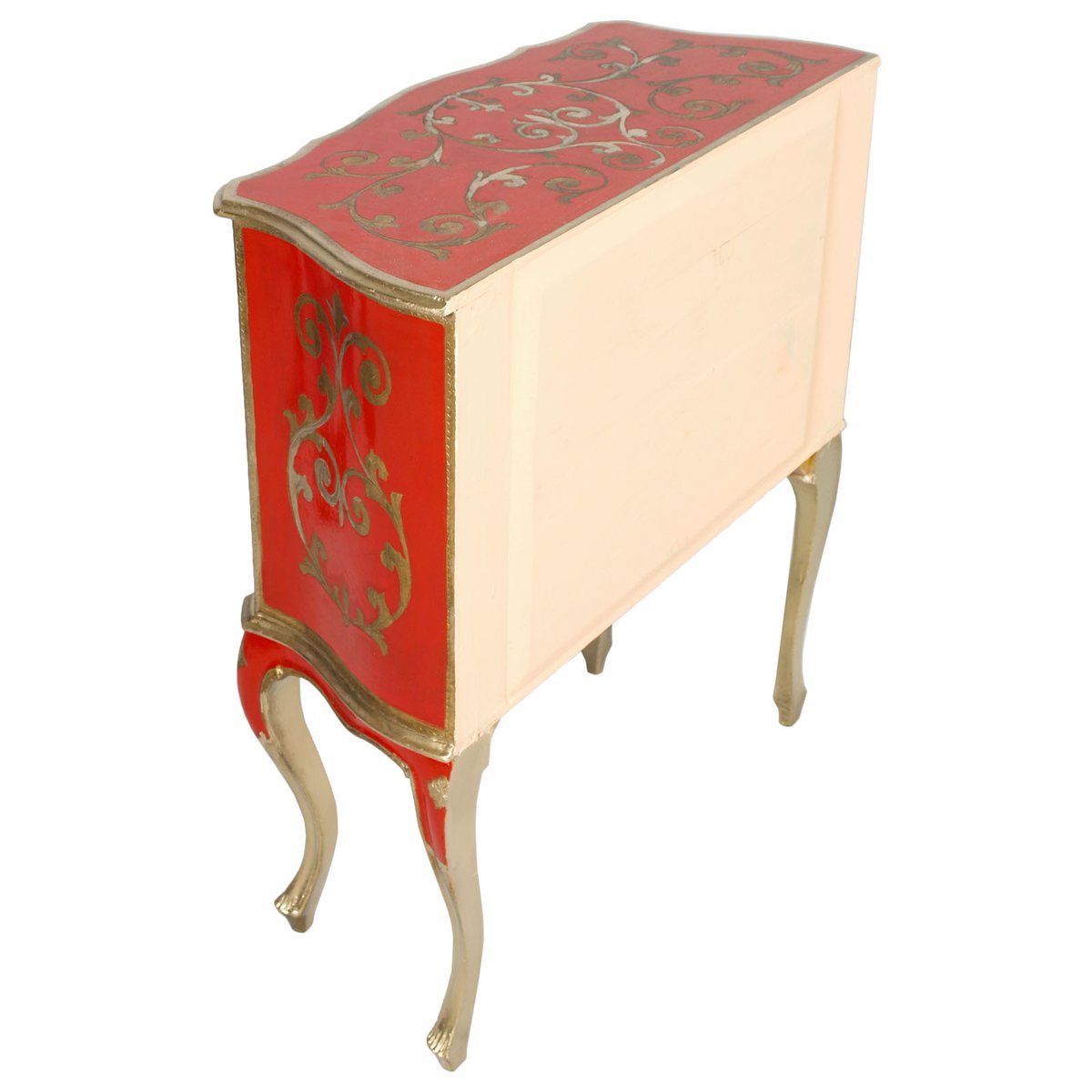 Antique Gold Leaf & Red Lacquer Sideboard from Fratelli Ugolini