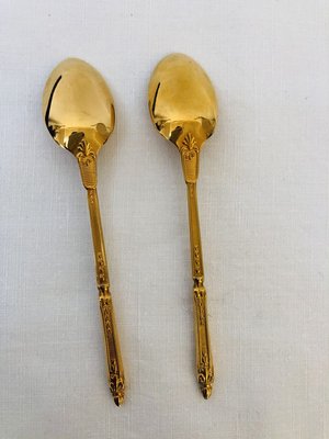 Antique Gold-Plated Tableware Set from Frionnet Francois, 1900s, Set of 6-RZY-887336