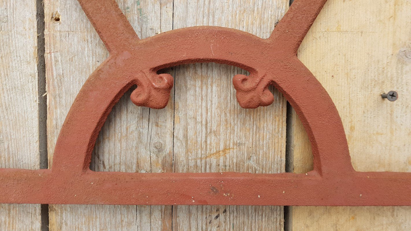 Antique Gothic Half-Round Cast Iron Window Frame