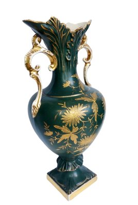 Antique Green Ceramic Vase, 1861-GUO-1739930