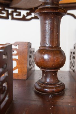 Antique Gueridon Bookcase Table in Mahogany and Onyx-JWI-1347613