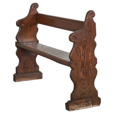 Antique Hall Bench in Carved Oak, 19th Century-LPQ-1757605