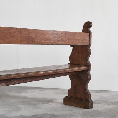 Antique Hall Bench in Carved Oak, 19th Century-LPQ-1757605