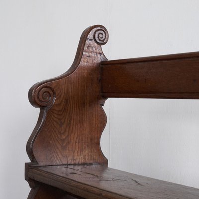 Antique Hall Bench in Carved Oak, 19th Century-LPQ-1757605