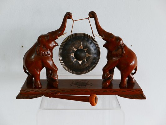 Antique Hand-Carved Elephant Table Gong-KK-1348119