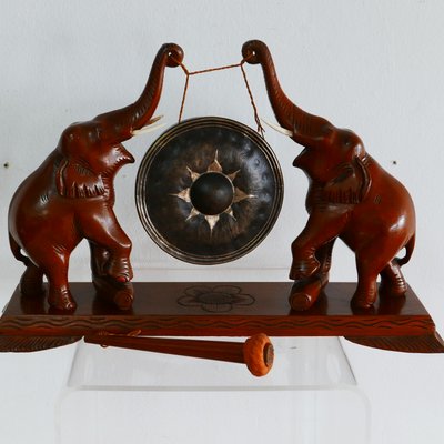 Antique Hand-Carved Elephant Table Gong-KK-1348119