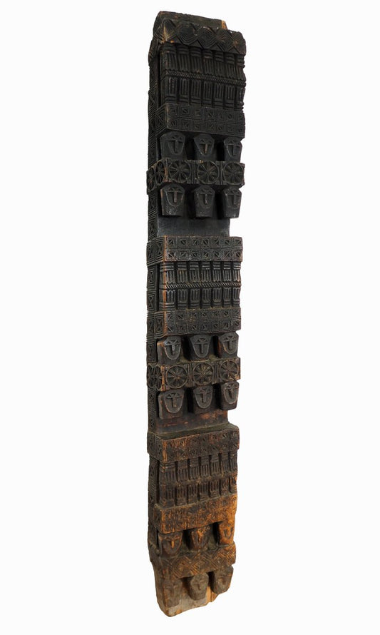 Antique Hand-Carved Wooden Pillar Column, Afghanistan / Pakistan, 1890s