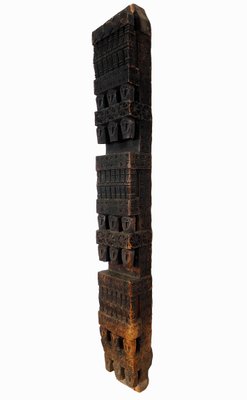 Antique Hand-Carved Wooden Pillar Column, Afghanistan / Pakistan, 1890s-UZN-1389266