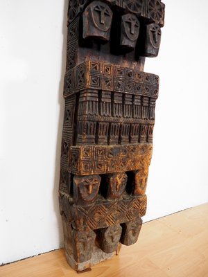 Antique Hand-Carved Wooden Pillar Column, Afghanistan / Pakistan, 1890s-UZN-1389266