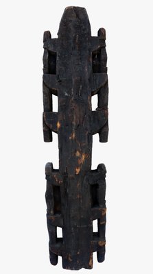 Antique Hand-Carved Wooden Pillar Column, Afghanistan / Pakistan, 1890s-UZN-1389261