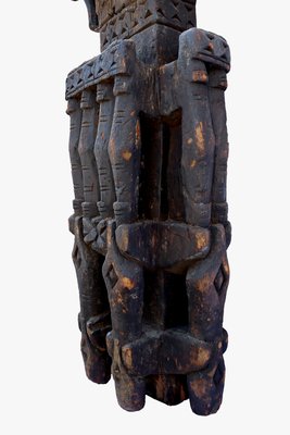 Antique Hand-Carved Wooden Pillar Column, Afghanistan / Pakistan, 1890s-UZN-1389261