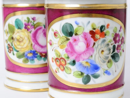 Antique Hand-Painted Paris Porcelain Jars, Set of 2-IXK-887739