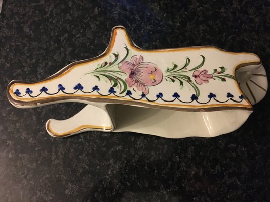 Antique Hand-Painted Porcelain-Ceramic Wheelbarrow by 17 Patterns for Limoges, 1895-WQQ-669743