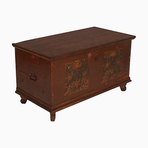 Antique Hand-Painted Tyrolean Larch Chest, 1700s-NJV-884853