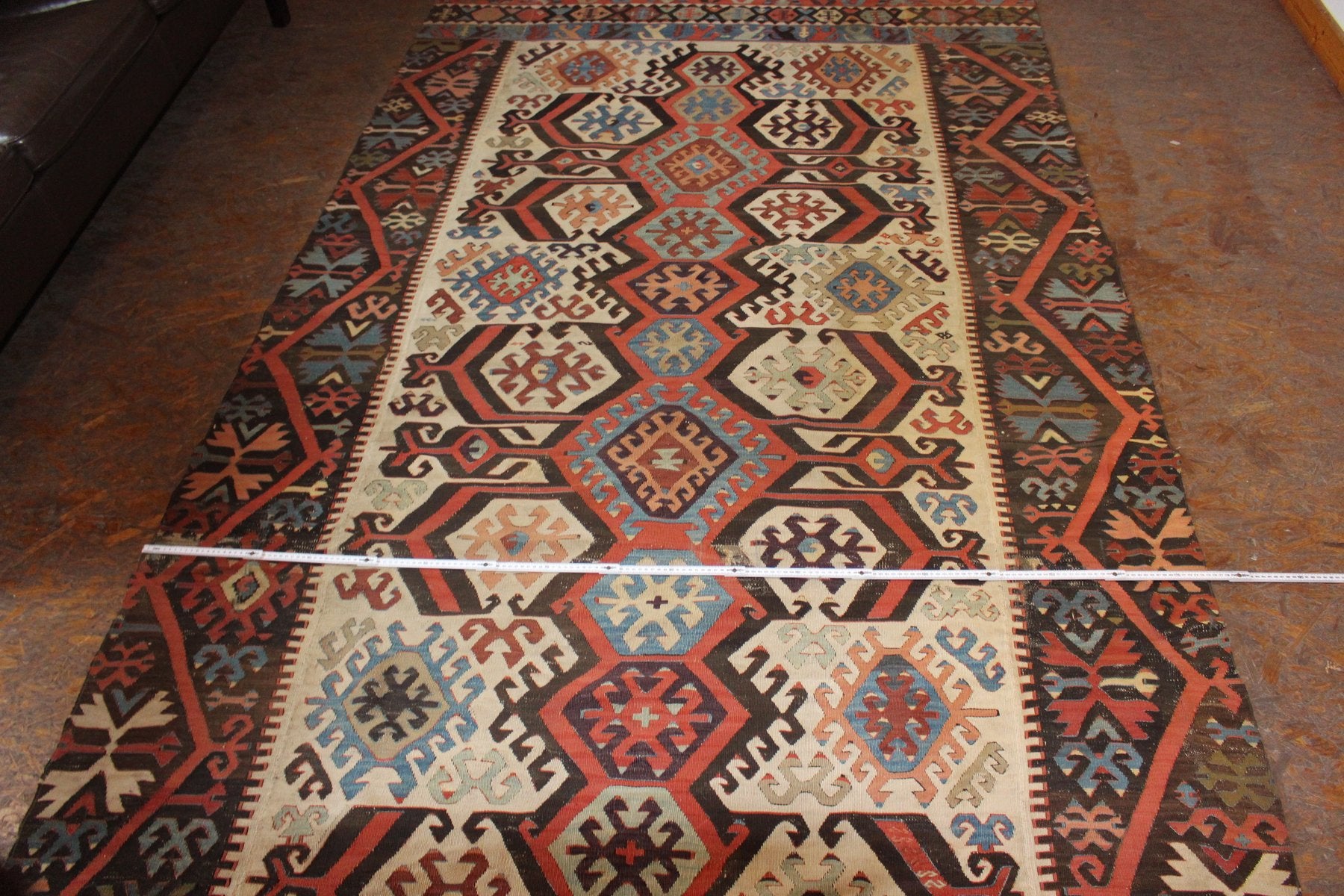 Antique Hand Woven Anatolian Multi Colored Kilim Rug