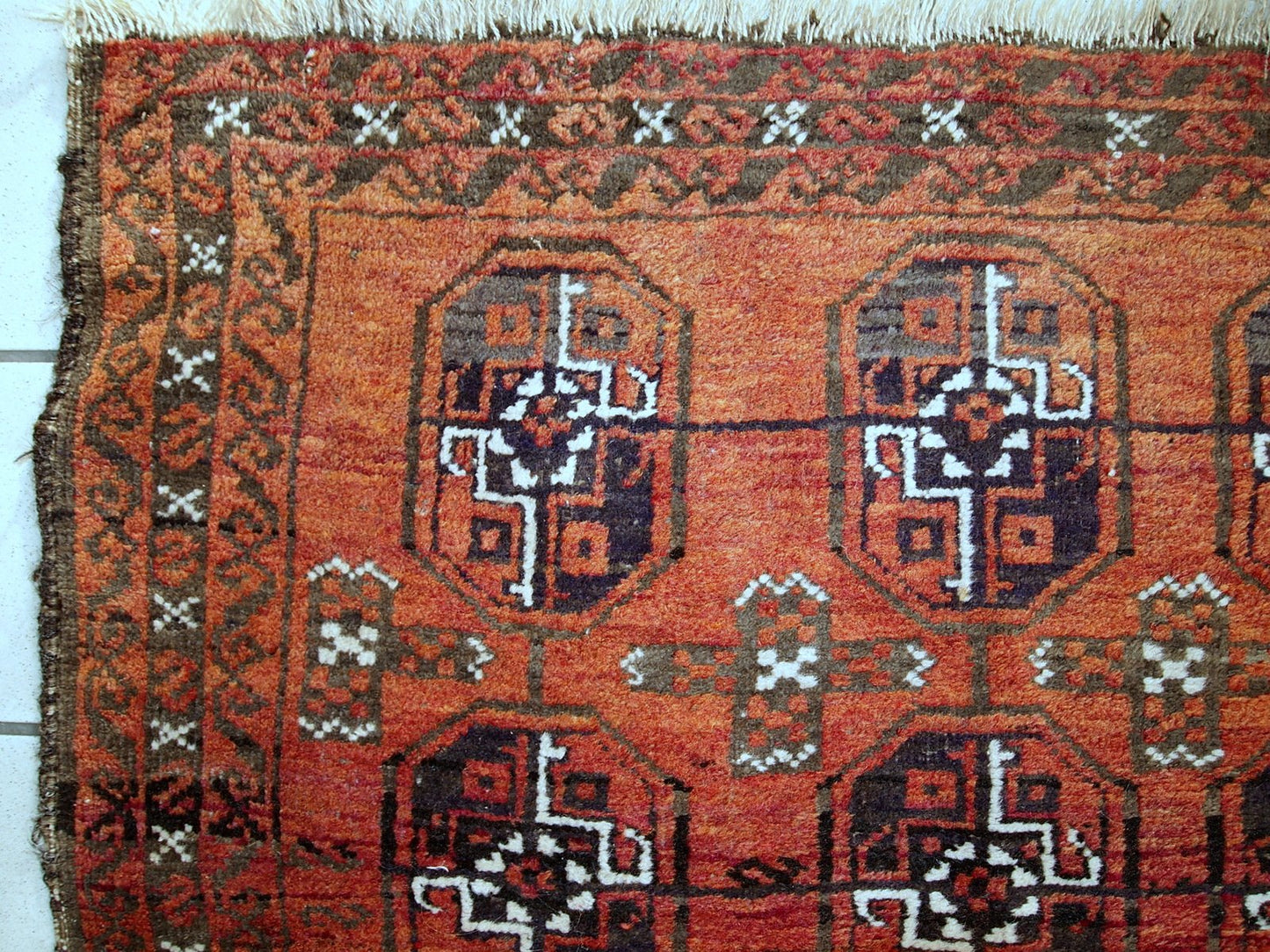 Antique Handmade Afghan Baluch Rug, 1900s