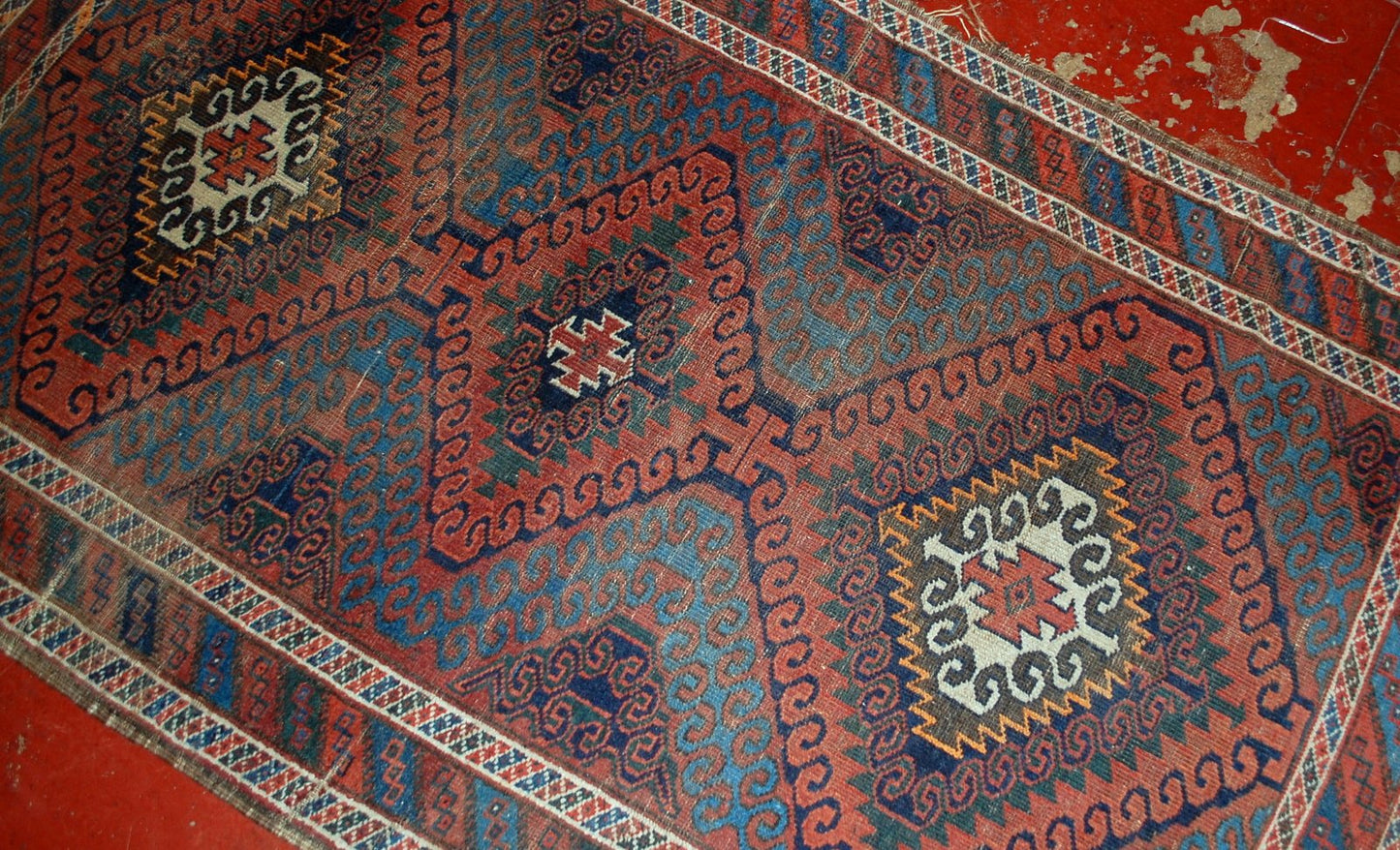 Antique Handmade Afghan Baluch Rug, 1900s