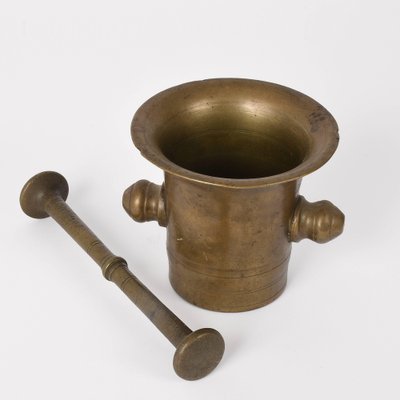 Antique Handmade Bronze Mortar with Pestle, Set of 2-JDR-1126327